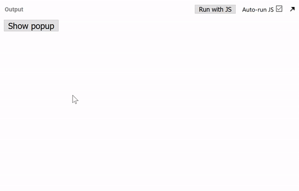 Showing and closing a popup with event listeners